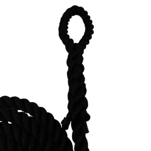 black 3 strand nylon gym rope with soft eye 4