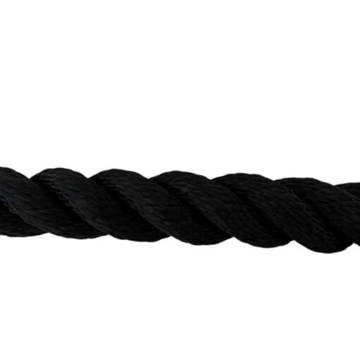 black 3 strand nylon gym rope with soft eye 5