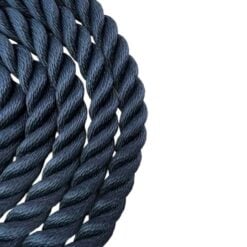 navy blue 3 strand nylon gym rope with soft eye 2