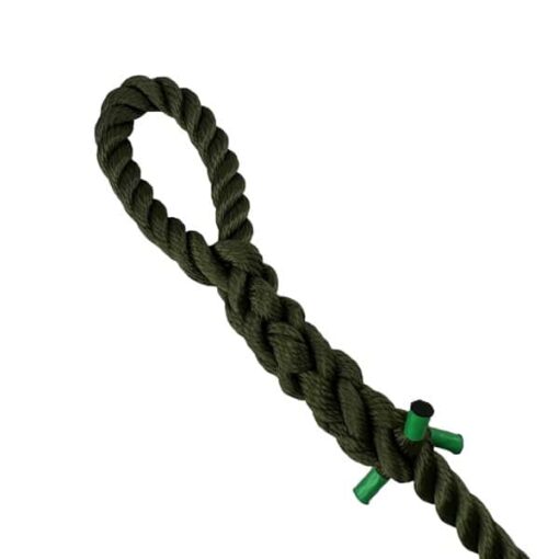 olive 3 strand nylon gym rope with soft eye 4