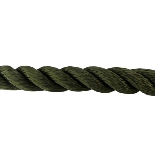 olive 3 strand nylon gym rope with soft eye 5