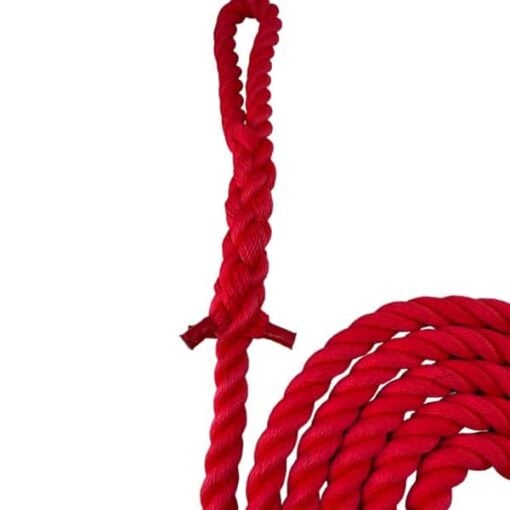 synthetic red gym rope with soft eye 2