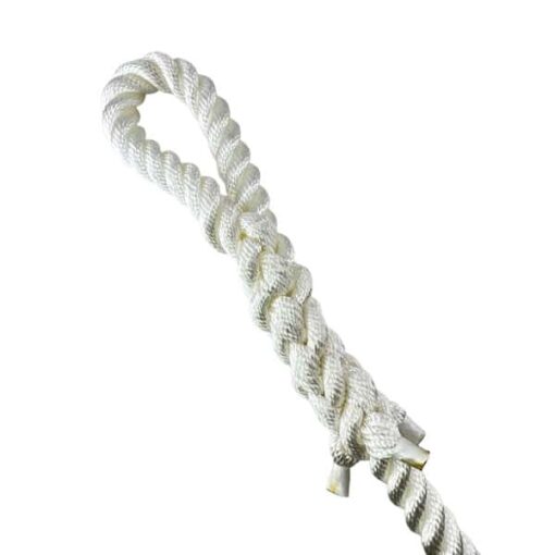 white 3 strand nylon soft eye gym rope 2