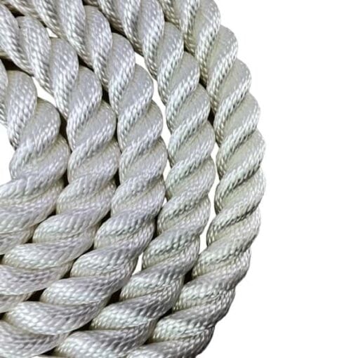 white 3 strand nylon soft eye gym rope 3