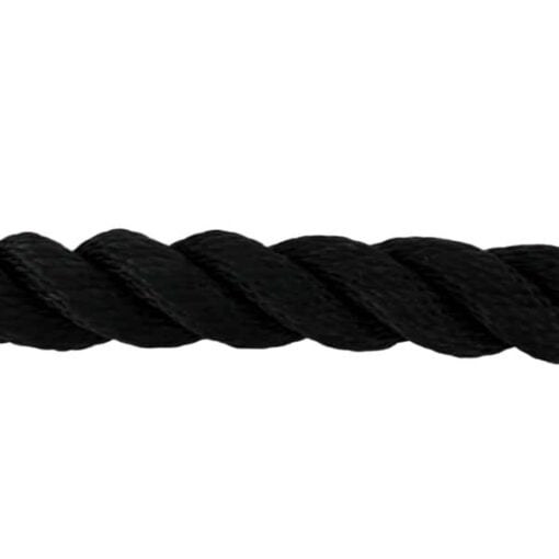 black 3 strand nylon gym rope with galvanised thimble 4