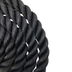 black 3 strand nylon sled prowler pulling rope with galvanised thimble 3