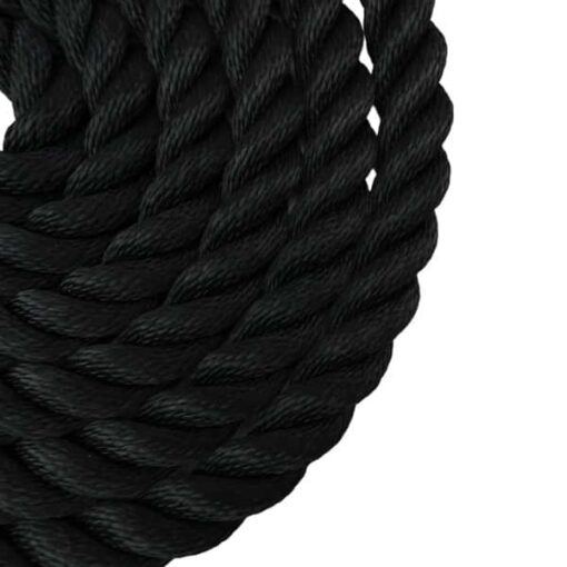 black 3 strand nylon sled prowler pulling rope with soft eye 2