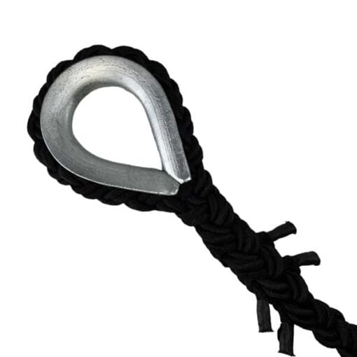 black 8 strand nylon gym rope with galvanised thimble 2