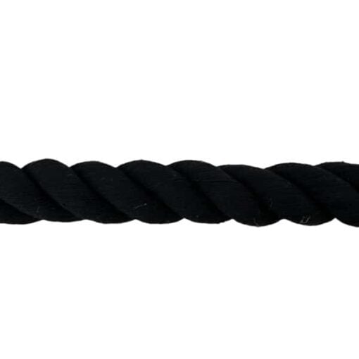 black natural cotton sled prowler pulling rope with soft eye 2