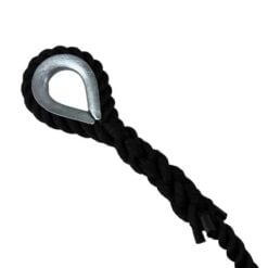 black softline gym rope with galvanised thimble 2