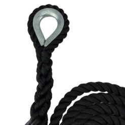 black softline gym rope with galvanised thimble 3