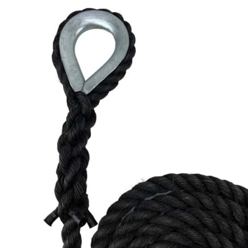 black staplespun gym rope with galvanised thimble 3