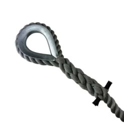 grey softline gym rope with galvanised thimble 2