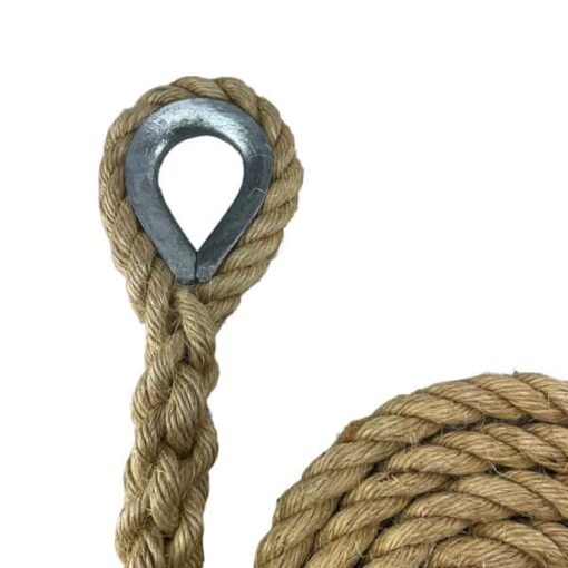 natural sisal gym rope with galvanised thimble 2