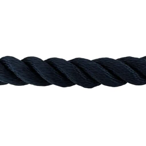 navy blue 3 strand nylon sled prowler pulling rope with galvanised thimble 2