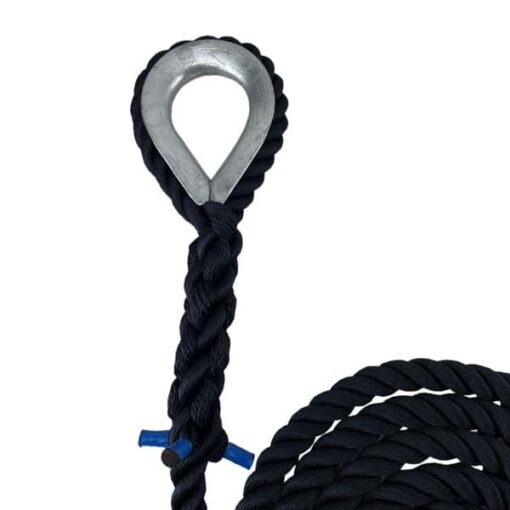 navy blue softline gym rope with galvanised thimble 3