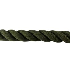 olive 3 strand nylon sled prowler pulling rope with soft eye 3