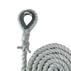 optic white natural cotton gym rope with galvanised thimble 3