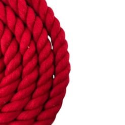 red natural cotton gym rope with galvanised thimble 5