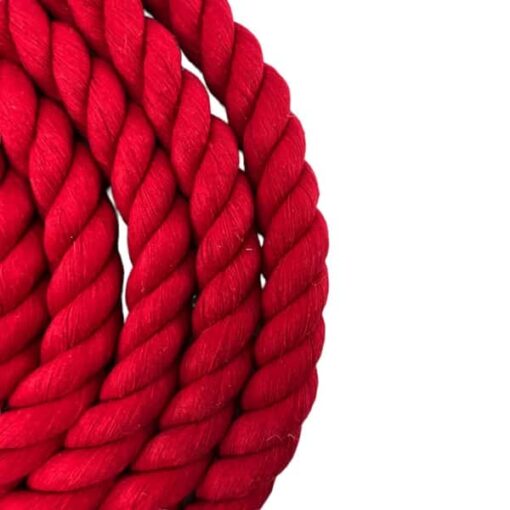 red natural cotton sled prowler pulling rope with soft eye 3