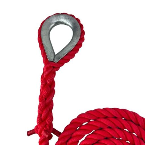 red softline gym rope with galvanised thimble 3