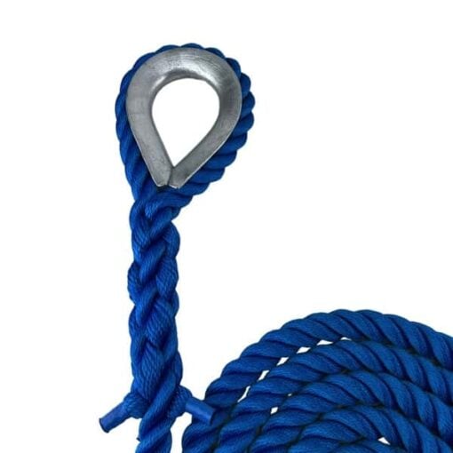 royal blue softline gym rope with galvanised thimble 3