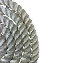 white 3 strand nylon gym rope with galvanised thimble 5