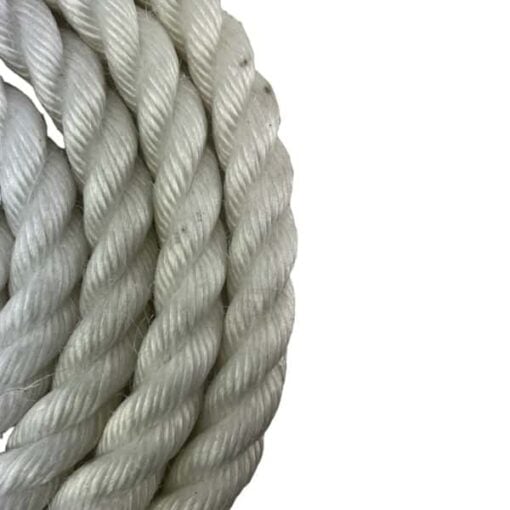 white staplespun gym rope with galvanised thimble 5