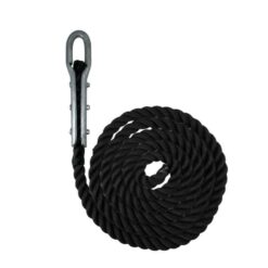 black 3 strand nylon gym rope with tulip fitting 1