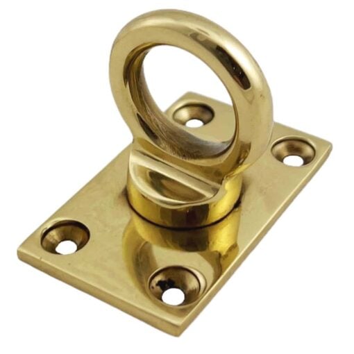 polished brass rounded eye plates 1