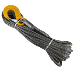 10mm silver hmpe winch rope x 30 metres yellow hook end terminal 1