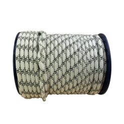 12mm white black braided polyester cover nylon core rope x 90 metres 2