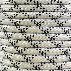 12mm white black braided polyester cover nylon core rope x 90 metres 4