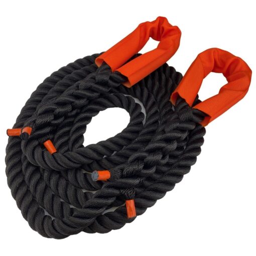 18mm black nylon 3 strand tow rope x 4 metres 1