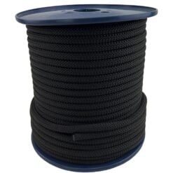 9mm black double braided nylon rope 2