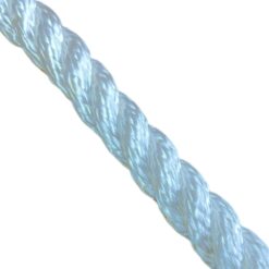 white nylon 3 strand rope coil length metres 2