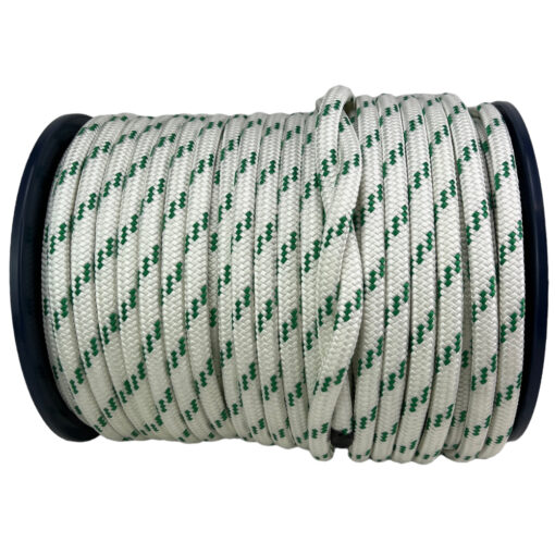 12mm white green double braid polyester rope 100 metre reel 3