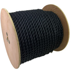 28mm Black Nylon 3 Strand Rope 220 Metre Coil - RopeServices UK