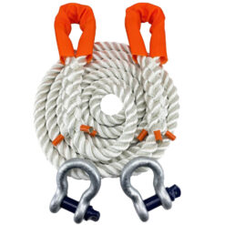 16mm white nylon 3 strand tow rope with shackles 3