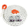 24mm white 8 strand nylon kinetic recovery tow rope with shackles 1