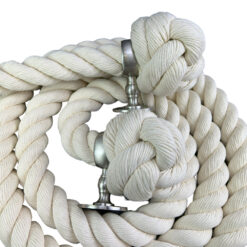 32mm natural cotton bannister rope x 10 foot 4 satin nickel brackets 2