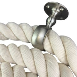 32mm natural cotton bannister rope x 10 foot 4 satin nickel brackets 3