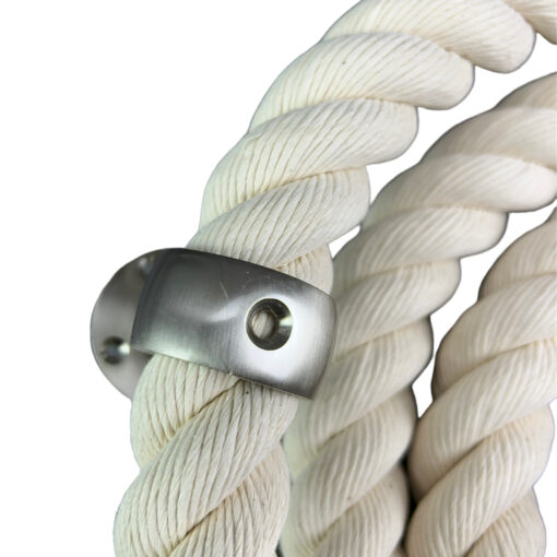 32mm natural cotton bannister rope x 10 foot 4 satin nickel brackets 4