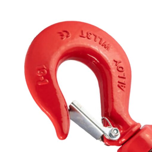 1 tonne red safety swivel eye hook with safety catch 3