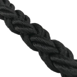 1 x 24mm black 8 strand nylon mooring ropes x 10 metres 30cm soft eye 3