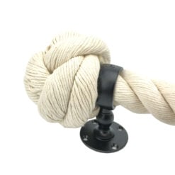 24mm natural cotton bannister rope x 10 foot 4 black handrail brackets 2