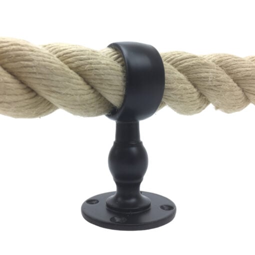 24mm synthetic polyhemp bannister rope x 10 foot 4 black handrail brackets 2