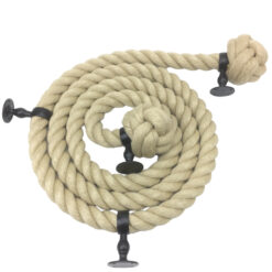 36mm synthetic polyhemp bannister rope x 10 foot 4 black handrail brackets 3