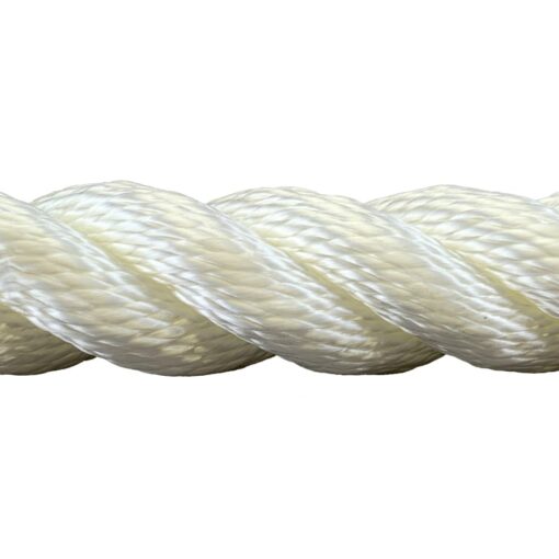 24mm white polyester 3 strand rope x 5 metres 1