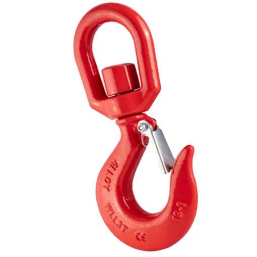 box of 10 1 tonne red safety swivel eye hooks with safety catch 2